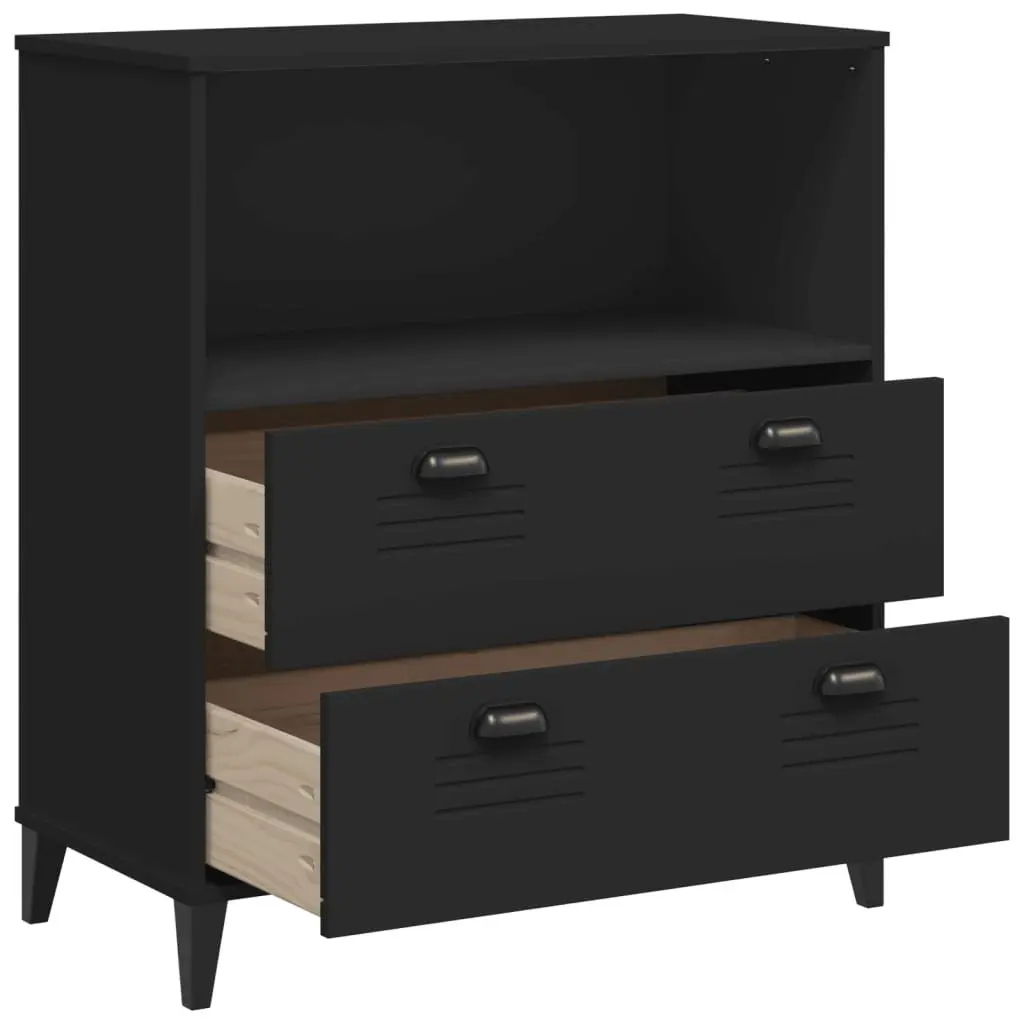 Industrial Bookcase for Home Black 80x40x90cm