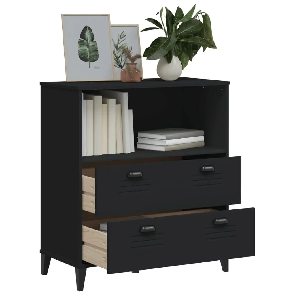 Industrial Bookcase for Home Black 80x40x90cm