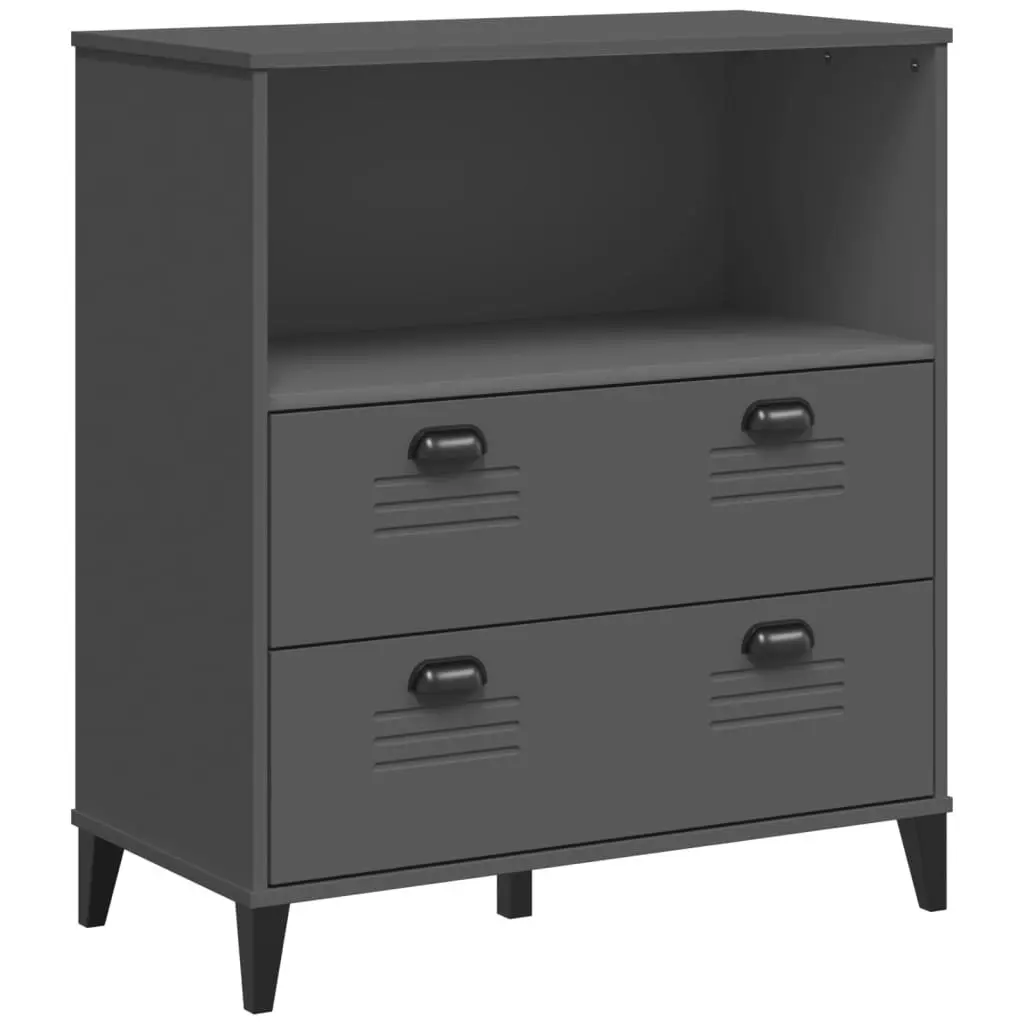 Industrial Bookcase Engineered Wood Anthracite Grey Open Shelving 80cm x 40cm x 90cm