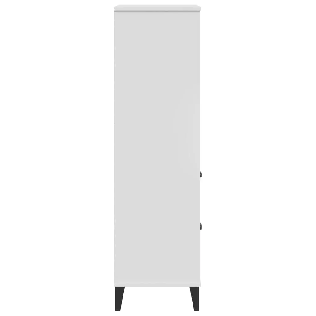 Bookcase White 60x35x123 cm Industrial Design Storage Shelf Engineered Wood