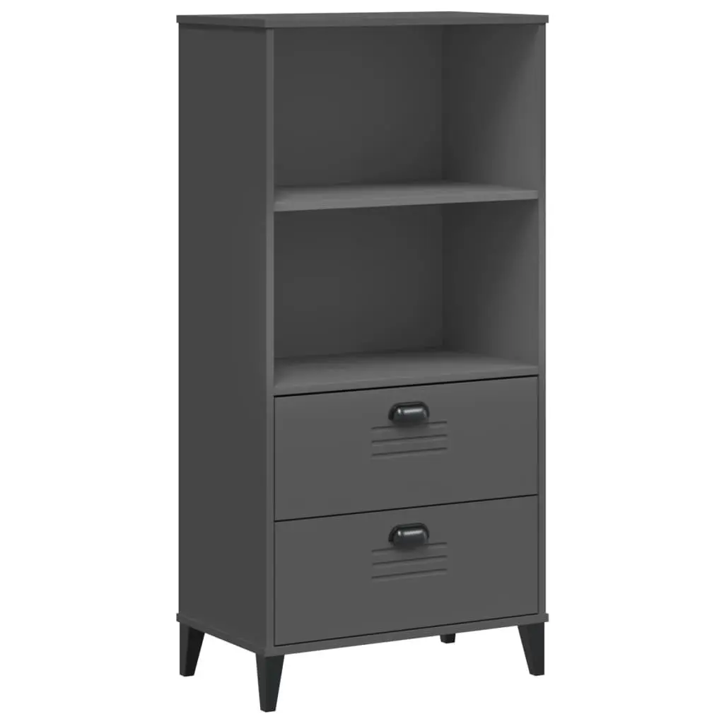 Bookcase Storage Cabinet Industrial Design Anthracite Grey Engineered Wood