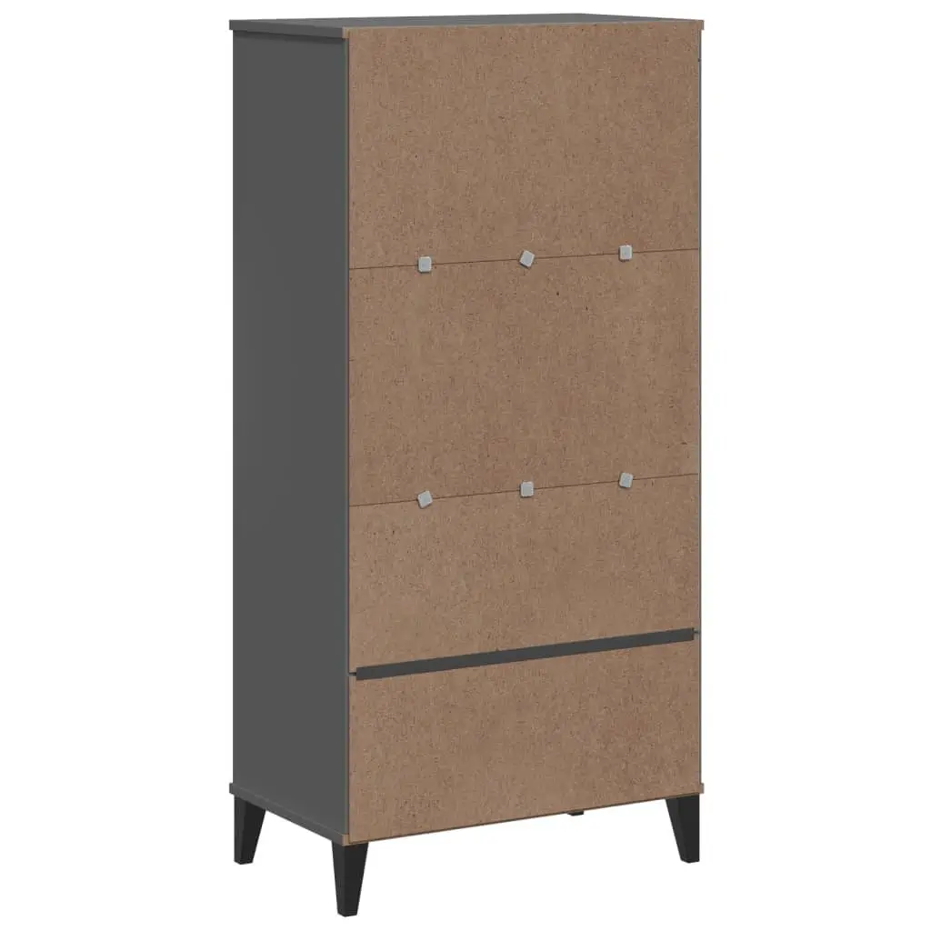 Bookcase Storage Cabinet Industrial Design Anthracite Grey Engineered Wood