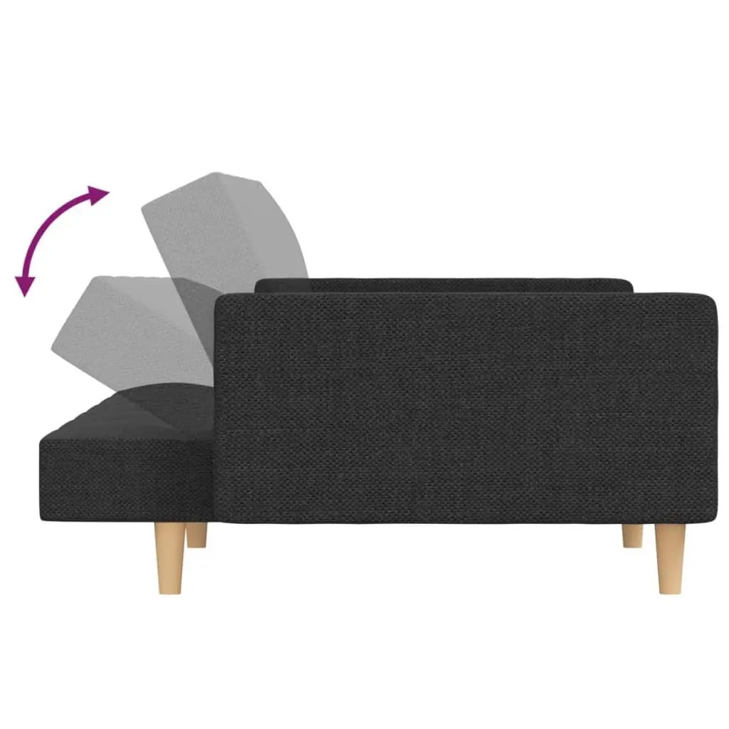 2-Seater Sofa Bed for Living Room Grey Fabric Convertible Day Bed