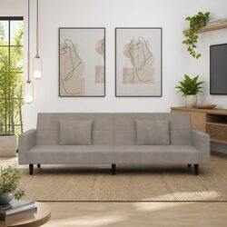 Specifications of 2-Seater Sofa Bed with Grey Velvet Upholstery
