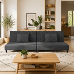 Specifications of Grey Velvet Sofa Bed for 2