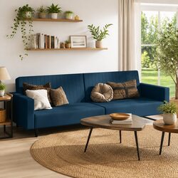Specifications of Blue Velvet 2-Seater Sofa Bed