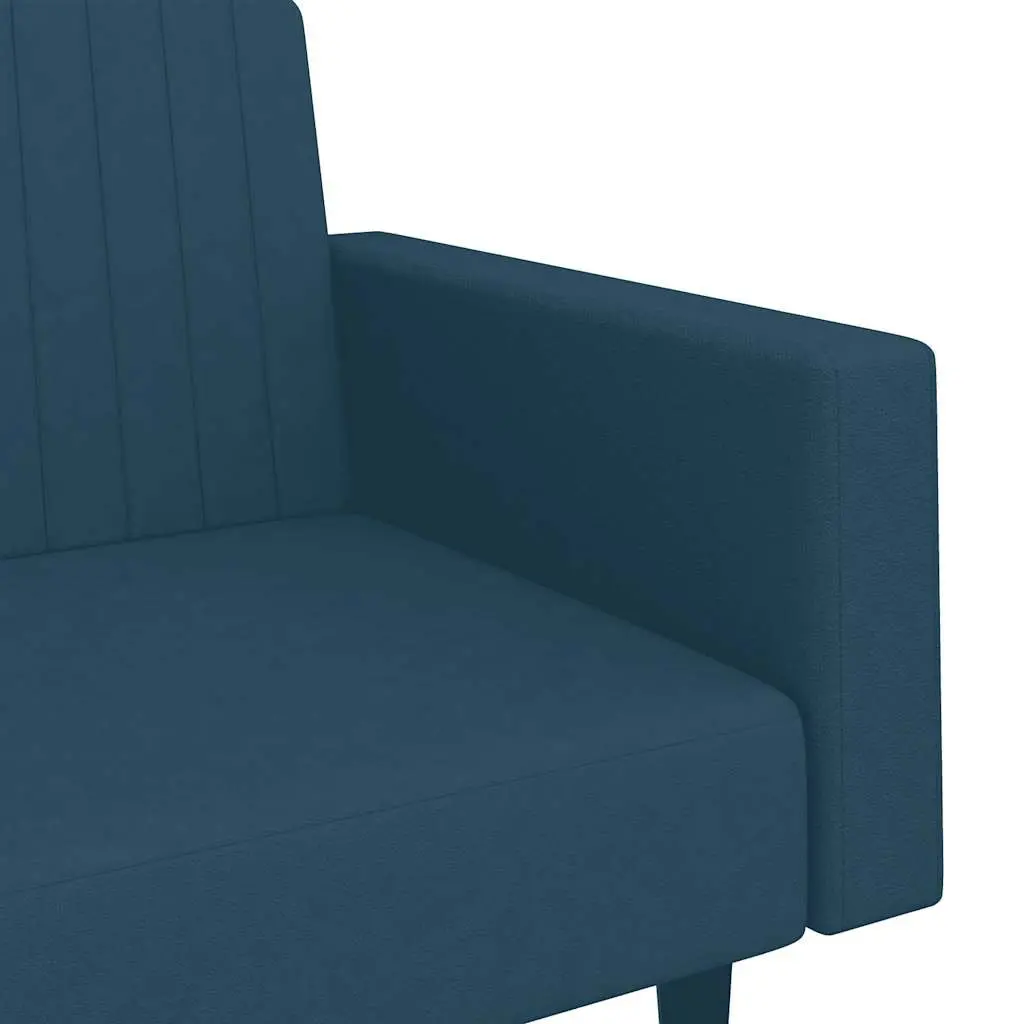 Blue Velvet 2-Seater Sofa Bed