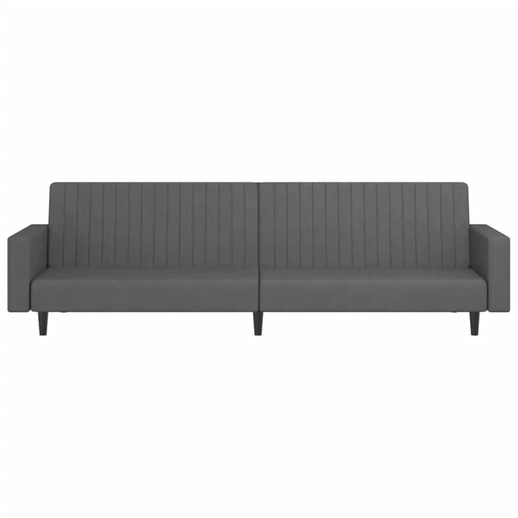 2-Seater Grey Velvet Sofa Bed