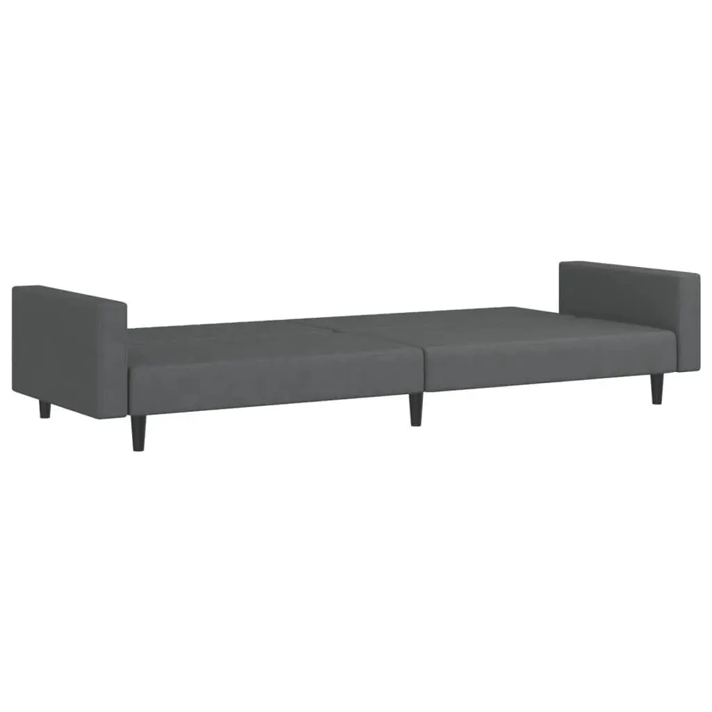 2-Seater Grey Velvet Sofa Bed