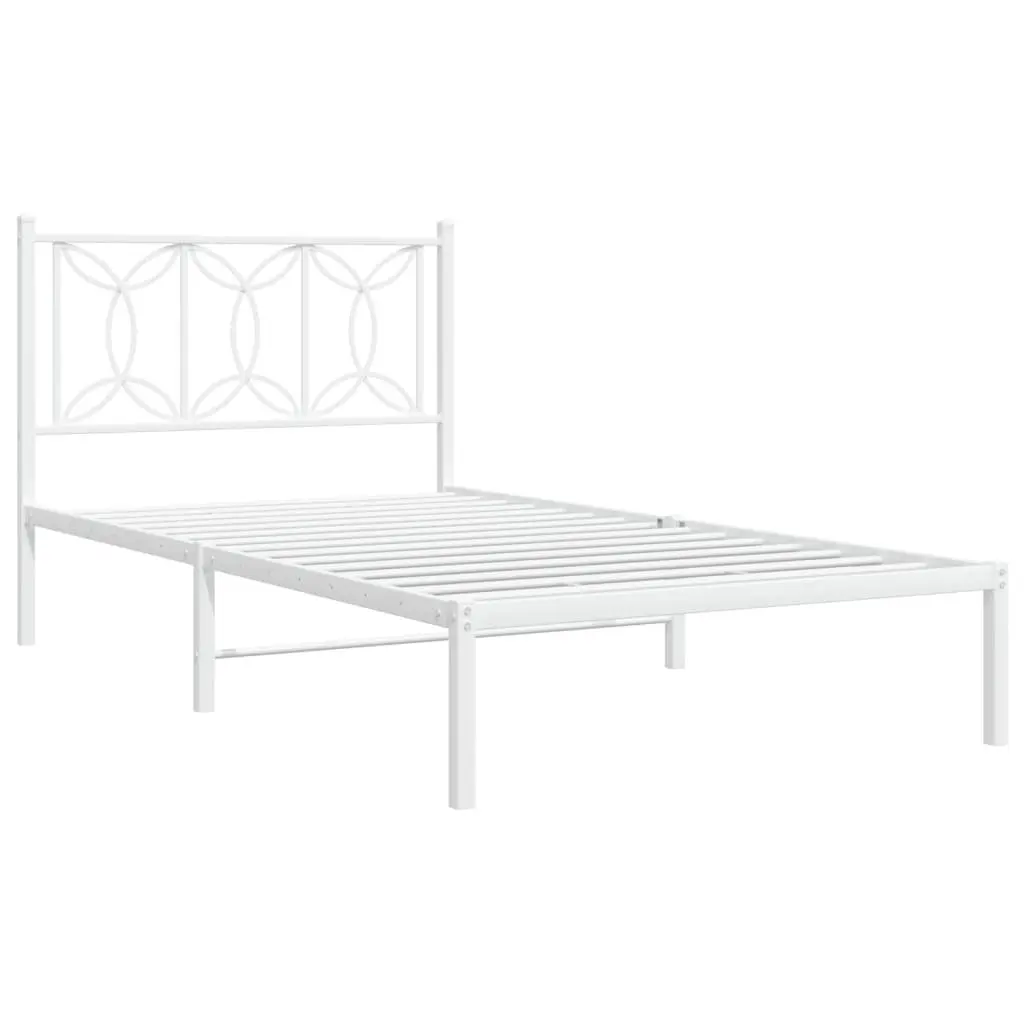 Metal Bed Frame King Single Bedroom 107x203 cm White