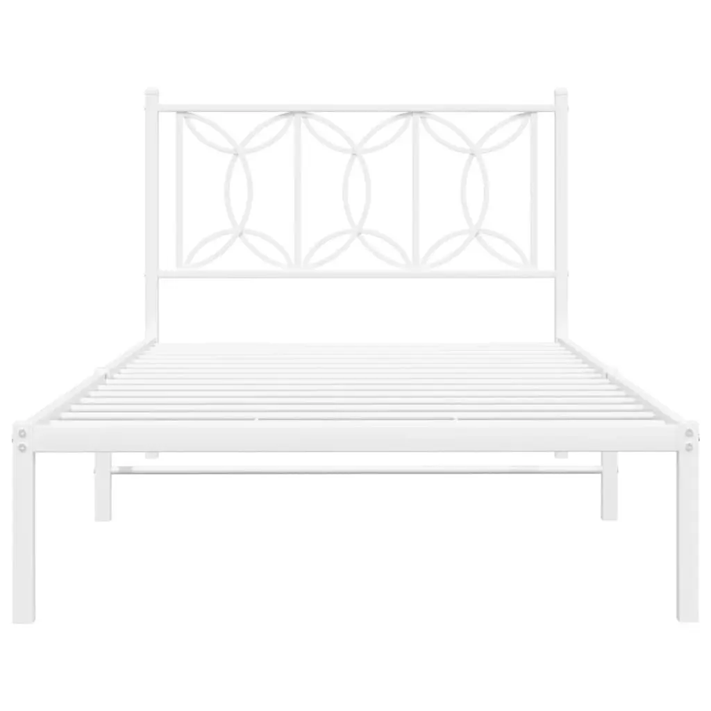 Metal Bed Frame King Single Bedroom 107x203 cm White