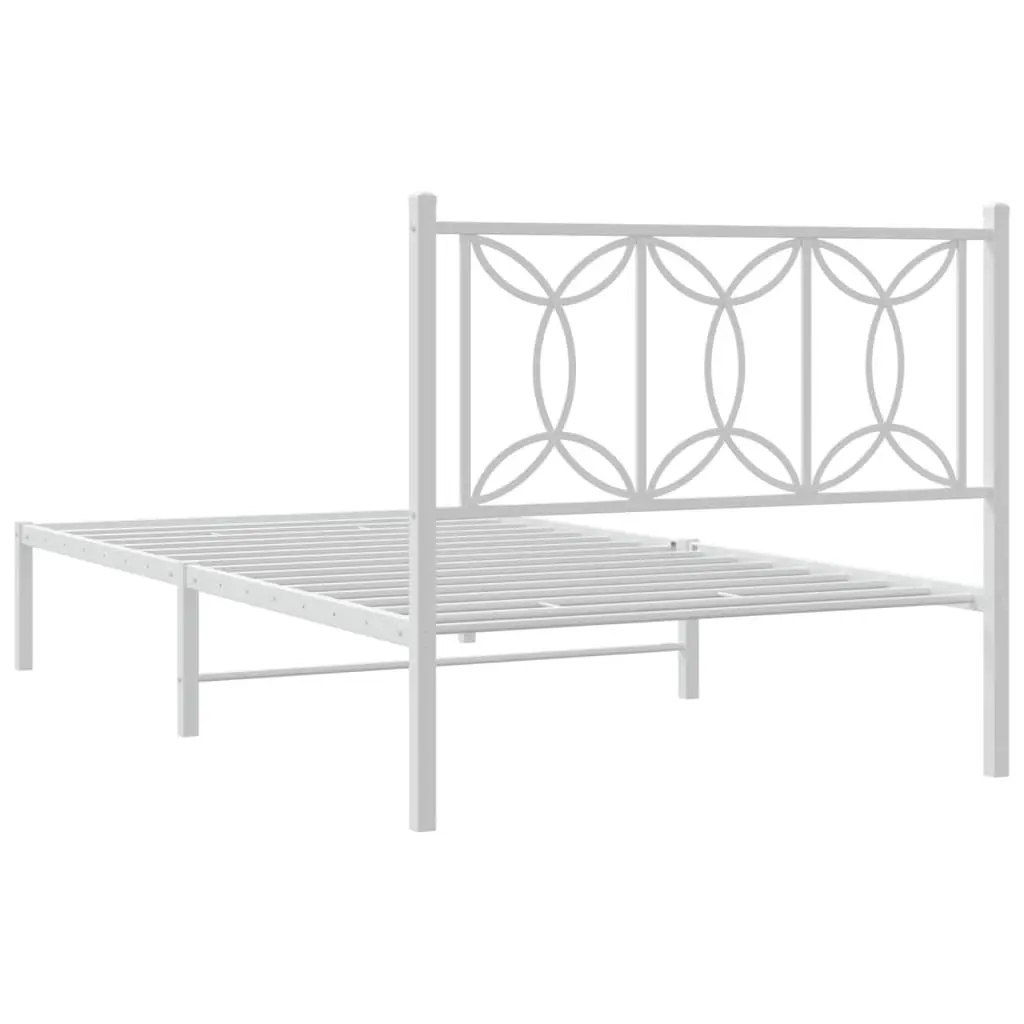 Metal Bed Frame King Single Bedroom 107x203 cm White