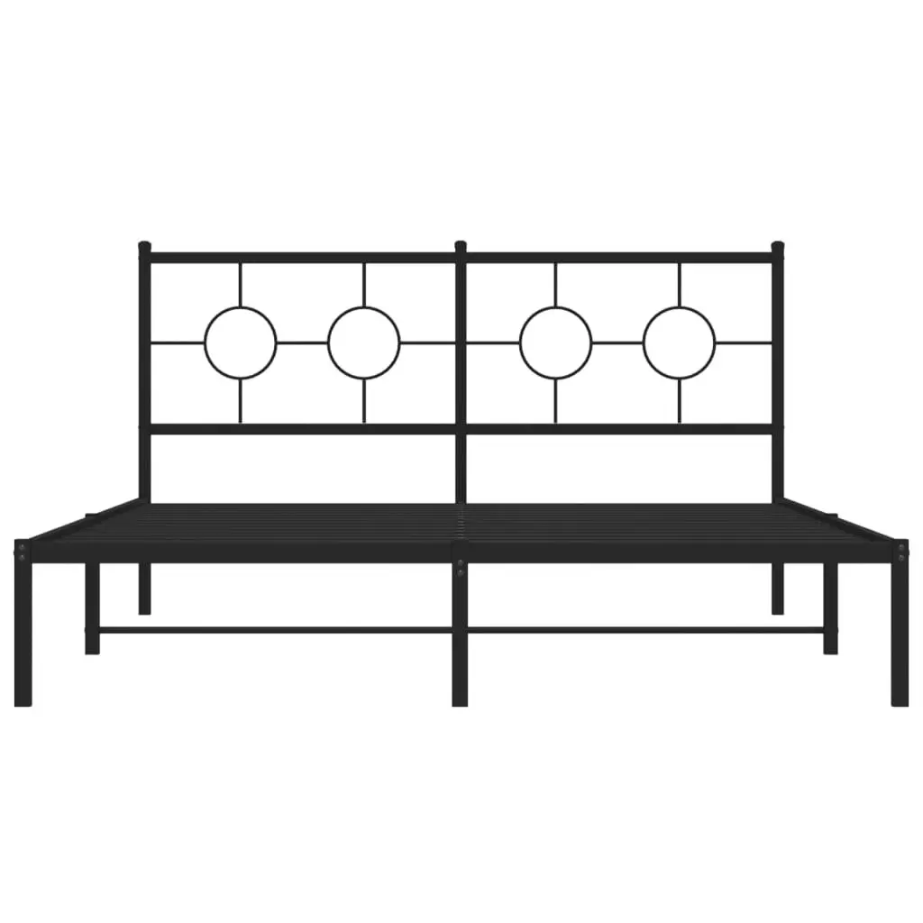 Metal Bed Frame for Bedroom 150x200 cm Black