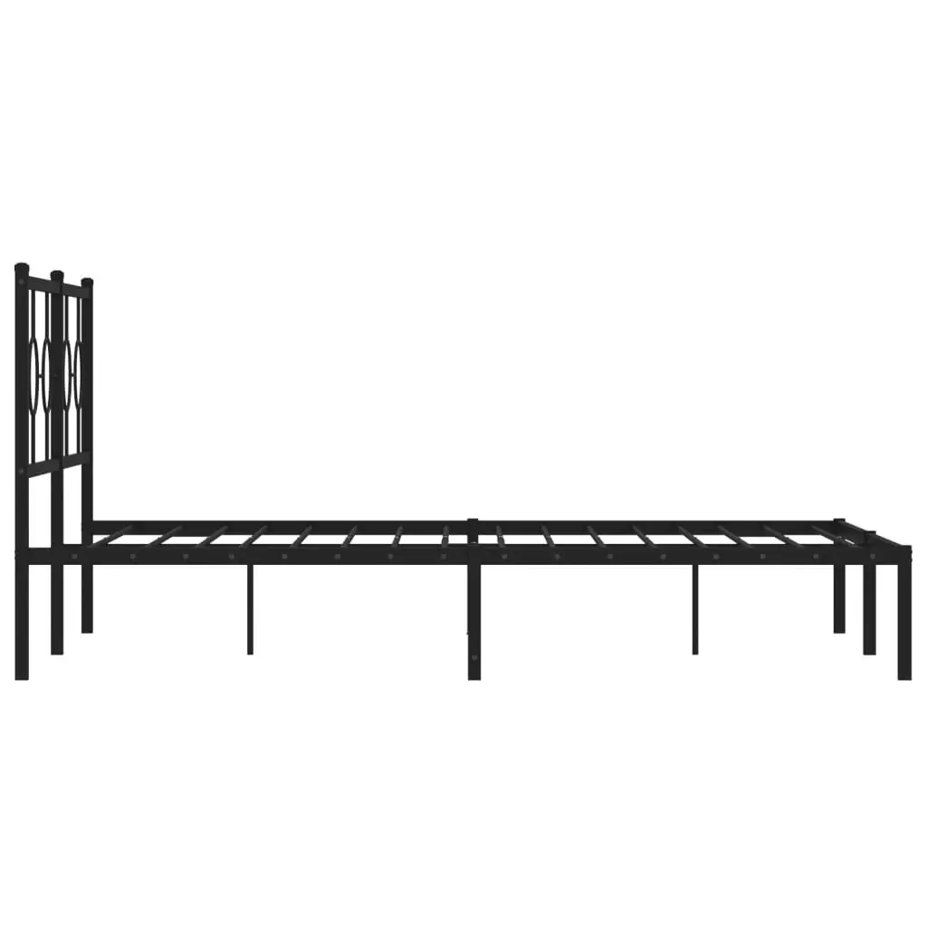 Metal Bed Frame for Bedroom 150x200 cm Black