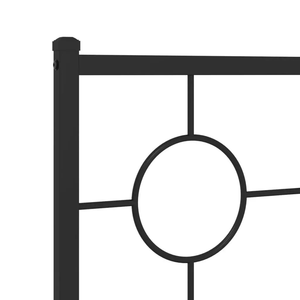 Metal Bed Frame for Bedroom 150x200 cm Black