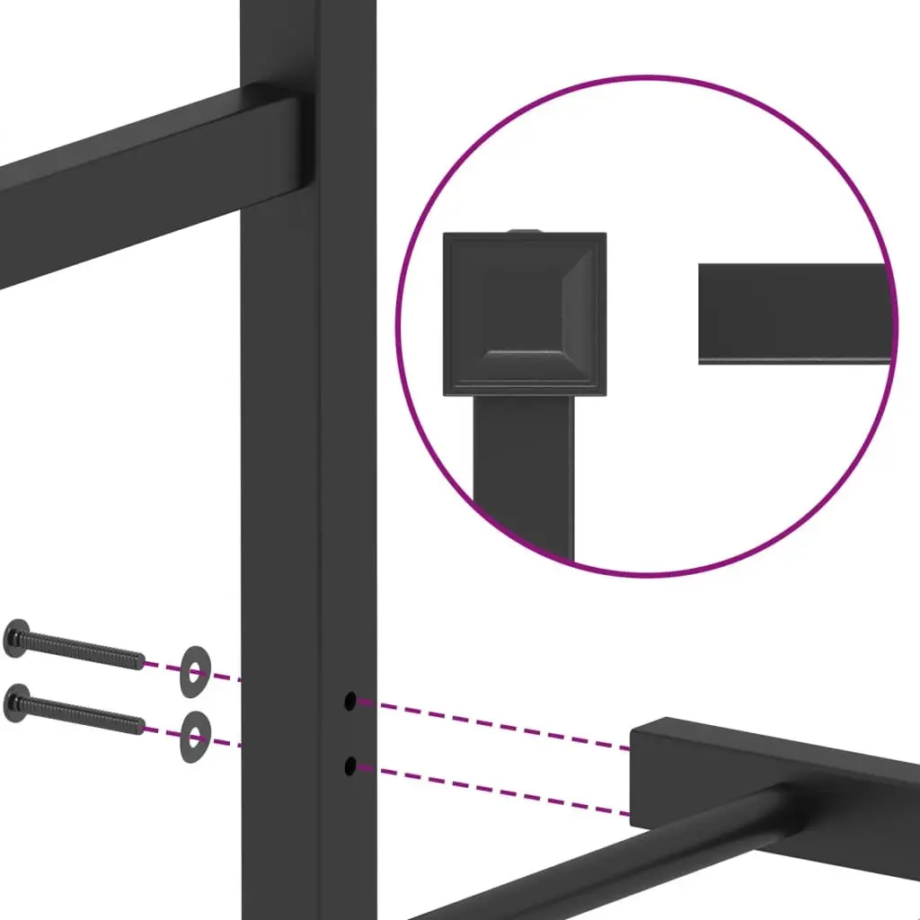 Metal Bed Frame for Bedroom 150x200 cm Black