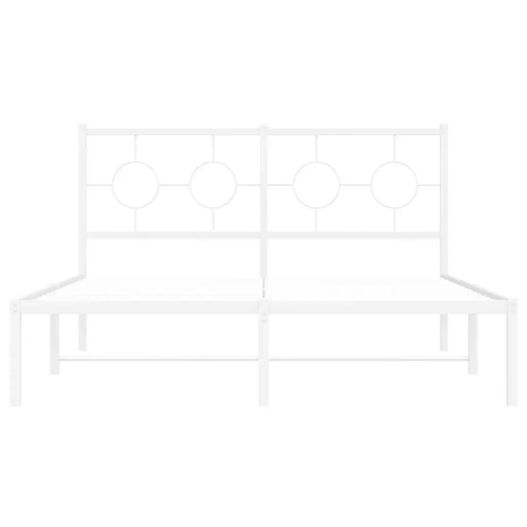 Metal Bed Frame with Headboard for Bedroom 135x190 cm
