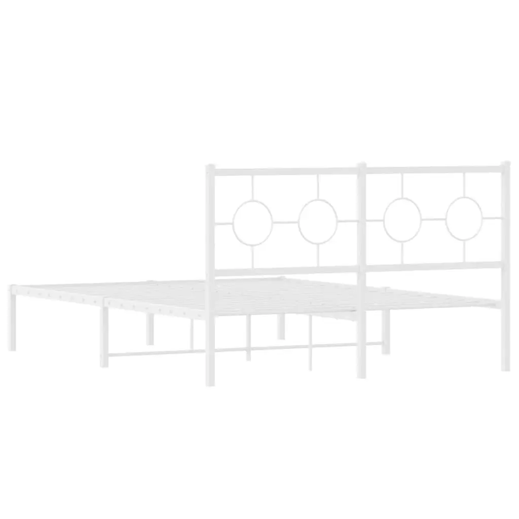 Metal Bed Frame with Headboard for Bedroom 135x190 cm