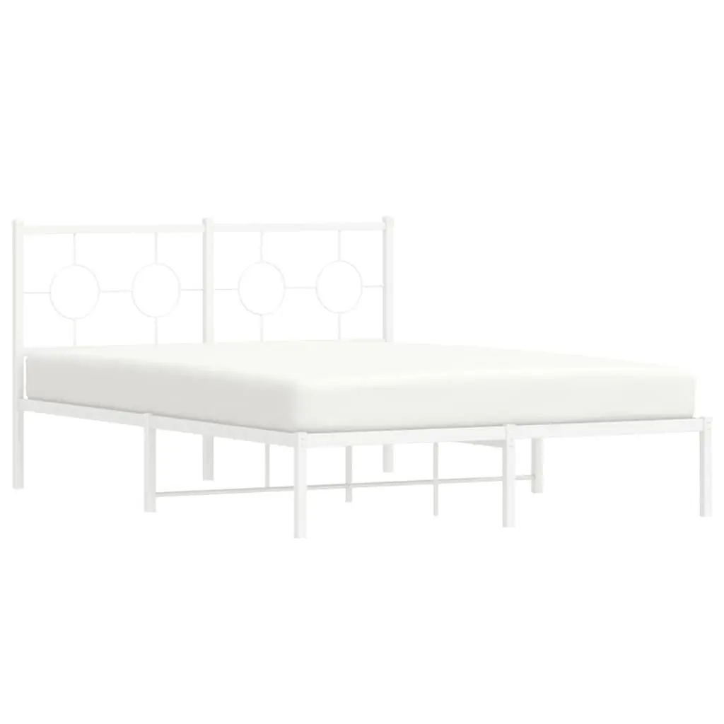 Metal Bed Frame with Headboard for Bedroom 135x190 cm