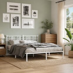 150x200 cm White Metal Bed Frame with Headboard Specifications