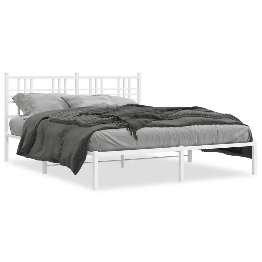Metal Bed Frame White Bedroom 150x200 cm