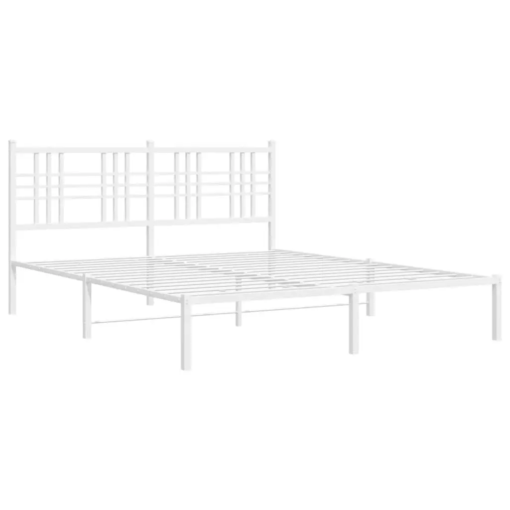 Metal Bed Frame White Bedroom 150x200 cm