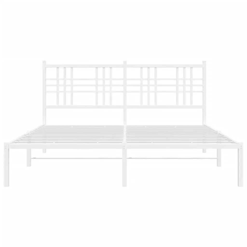 Metal Bed Frame White Bedroom 150x200 cm