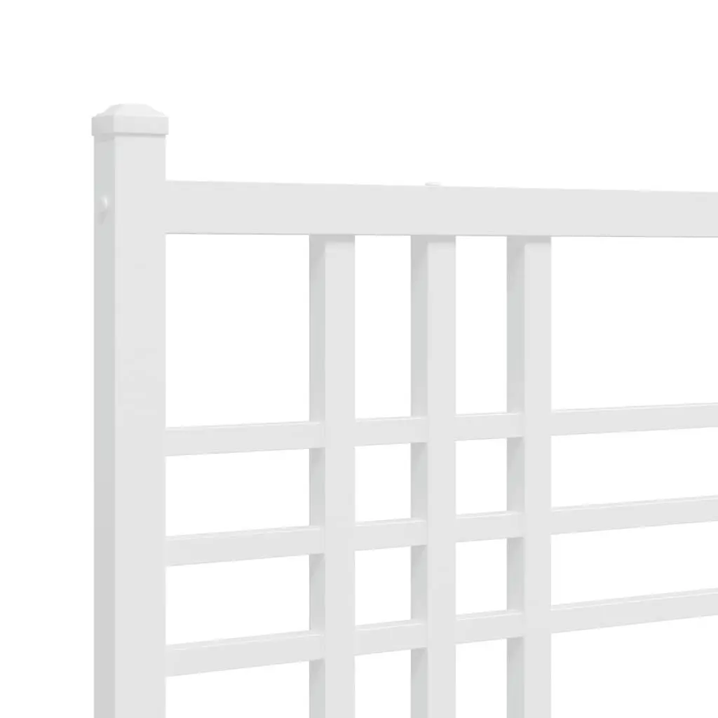 Metal Bed Frame White Bedroom 150x200 cm