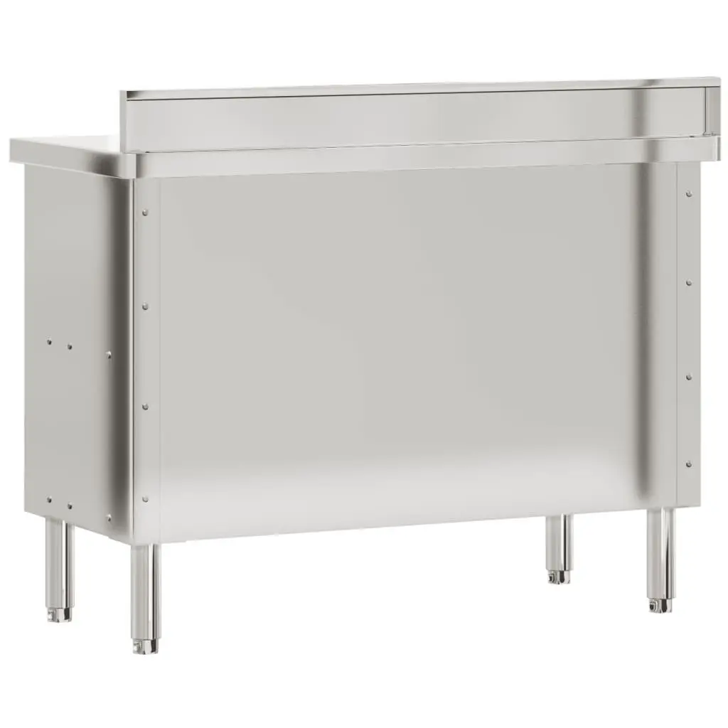 Stainless Steel Work Table for Commercial Kitchen with Sliding Doors and Storage Shelf