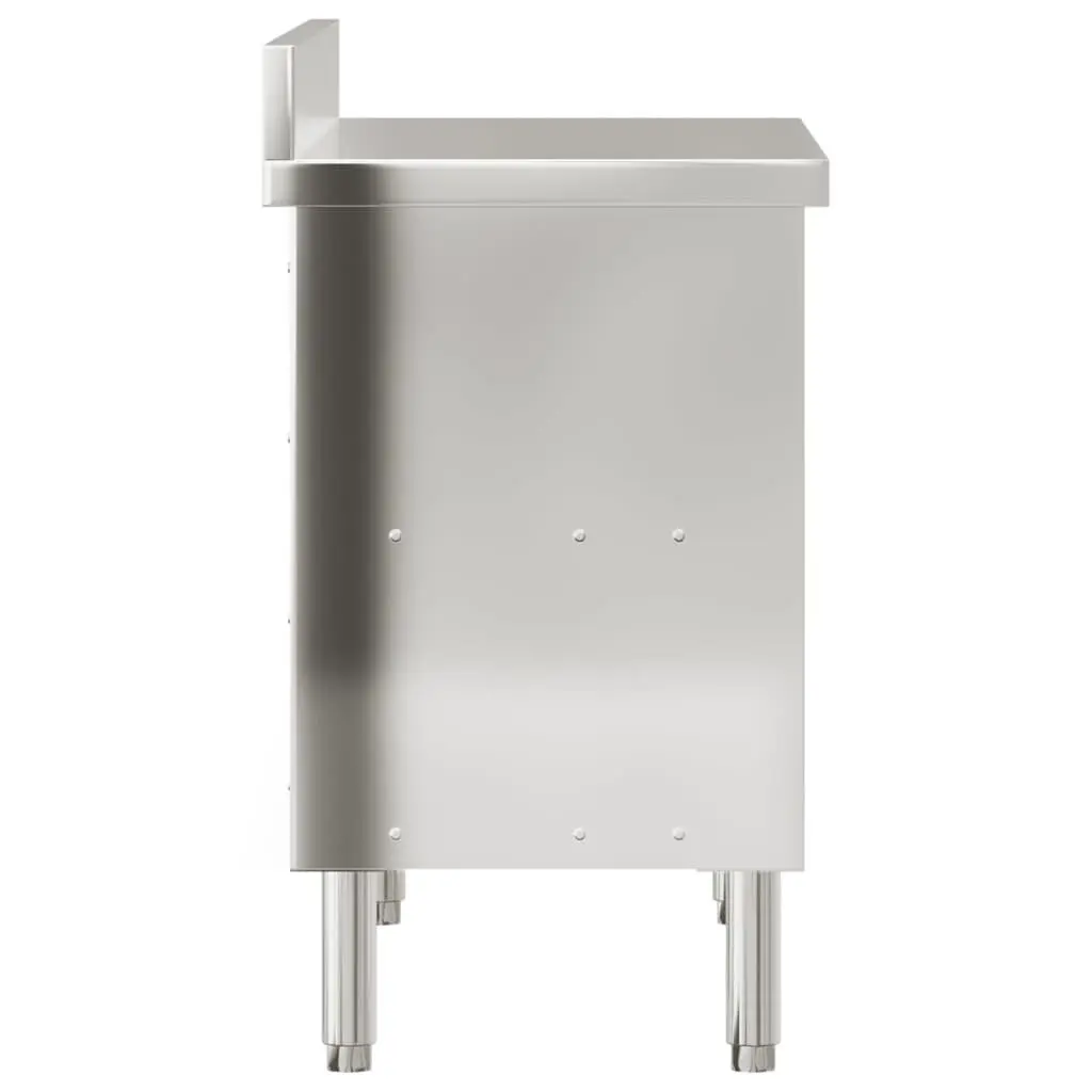 Stainless Steel Work Table for Commercial Kitchen with Sliding Doors and Storage Shelf