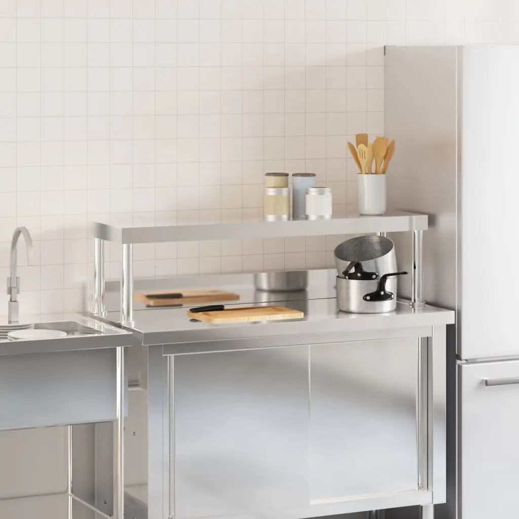 Stainless Steel Shelving Unit for Kitchen Prep Space 110cm x 30cm x 35cm