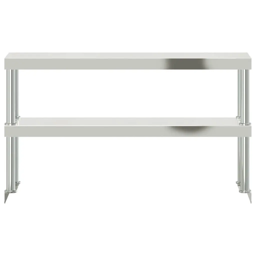Stainless Steel 2-Tier Overshelf Work Table for Kitchen Prep 110x30x65cm