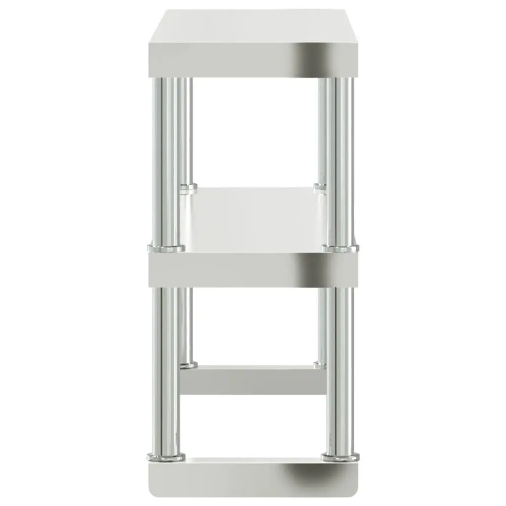 Stainless Steel 2-Tier Overshelf Work Table for Kitchen Prep 110x30x65cm