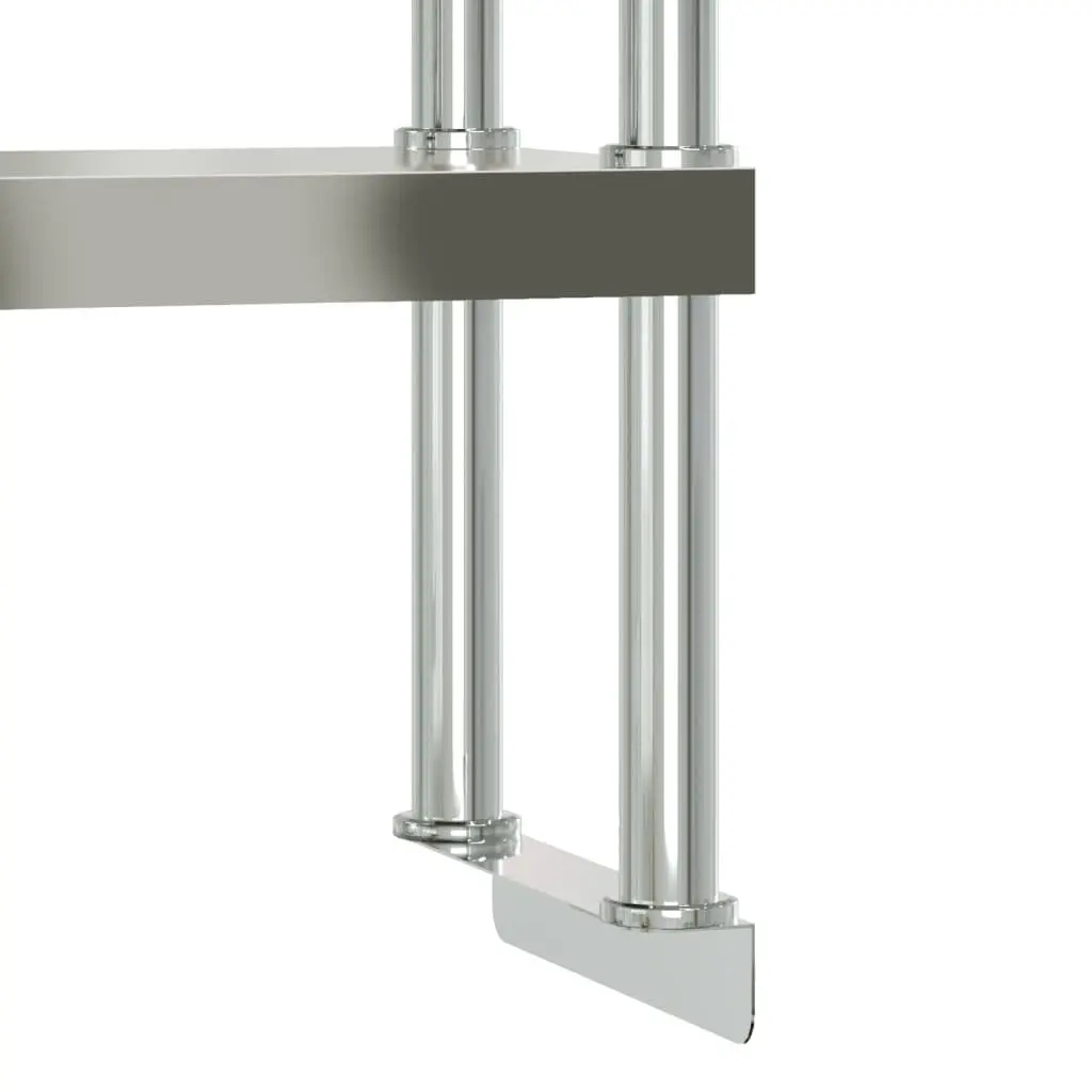 Stainless Steel 2-Tier Overshelf Work Table for Kitchen Prep 110x30x65cm