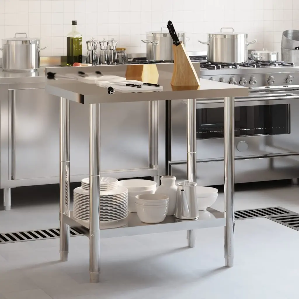 Stainless Steel Kitchen Work Table for Food Prep 82.5 x 55 x 93 cm