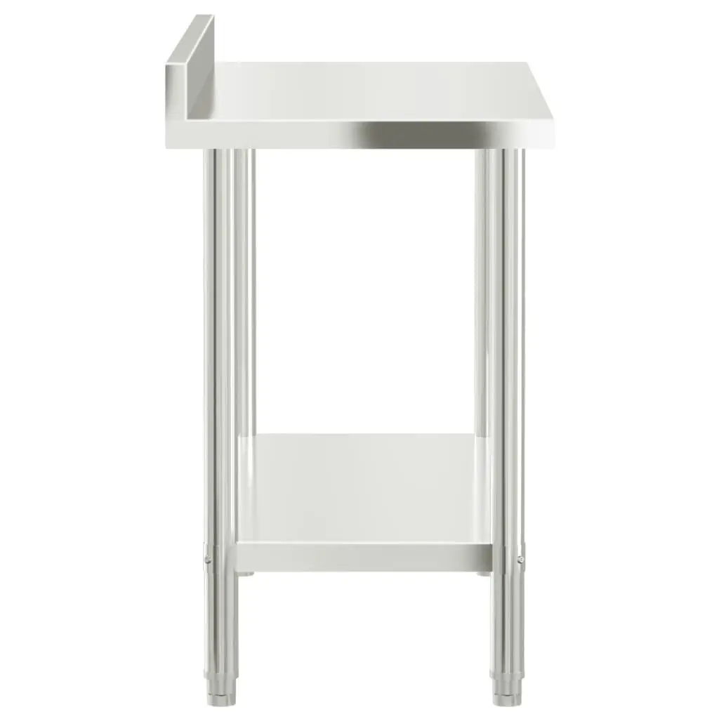 Stainless Steel Kitchen Work Table 110x55x93cm with Backsplash