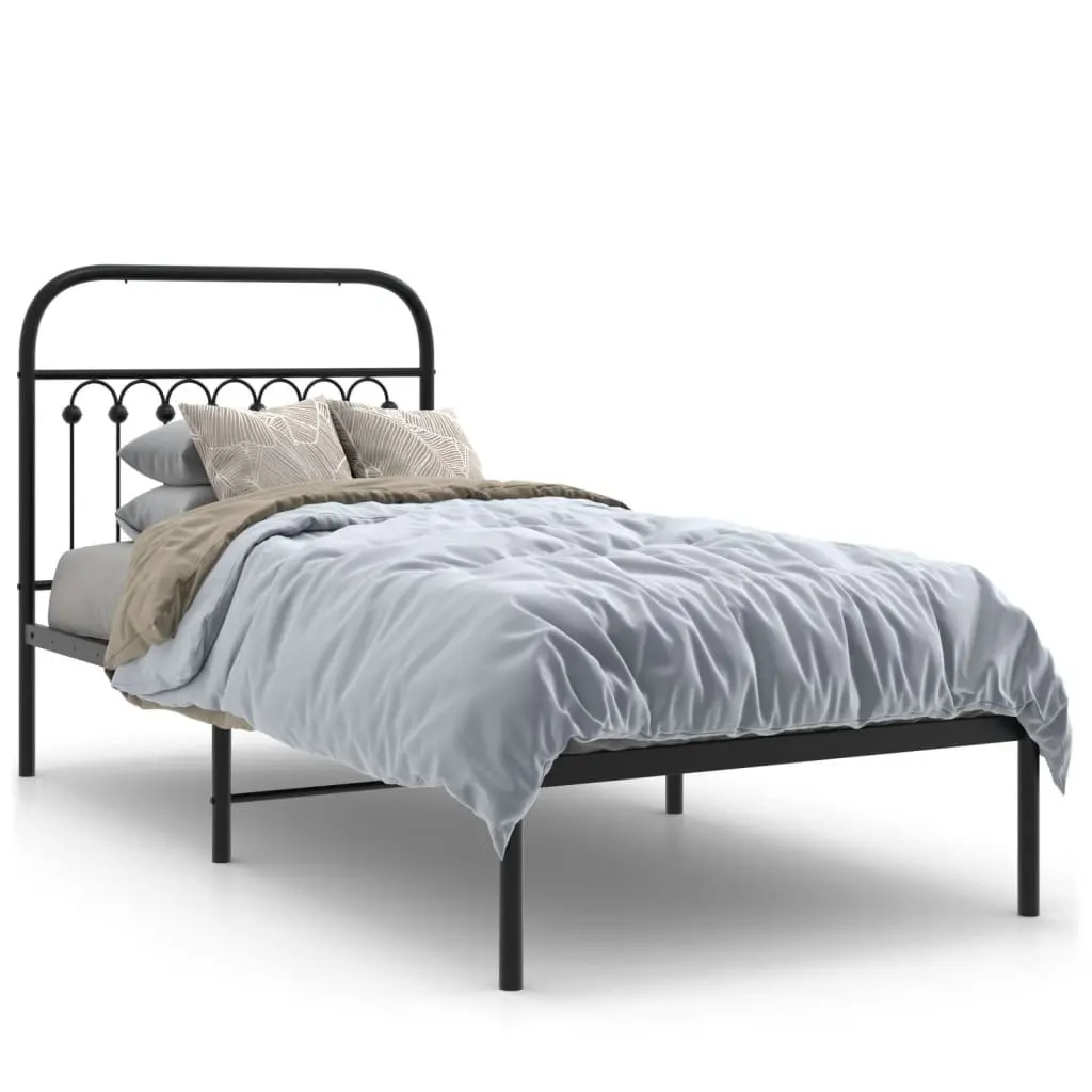 Metal Bed Frame Bedroom 90x190 cm Black