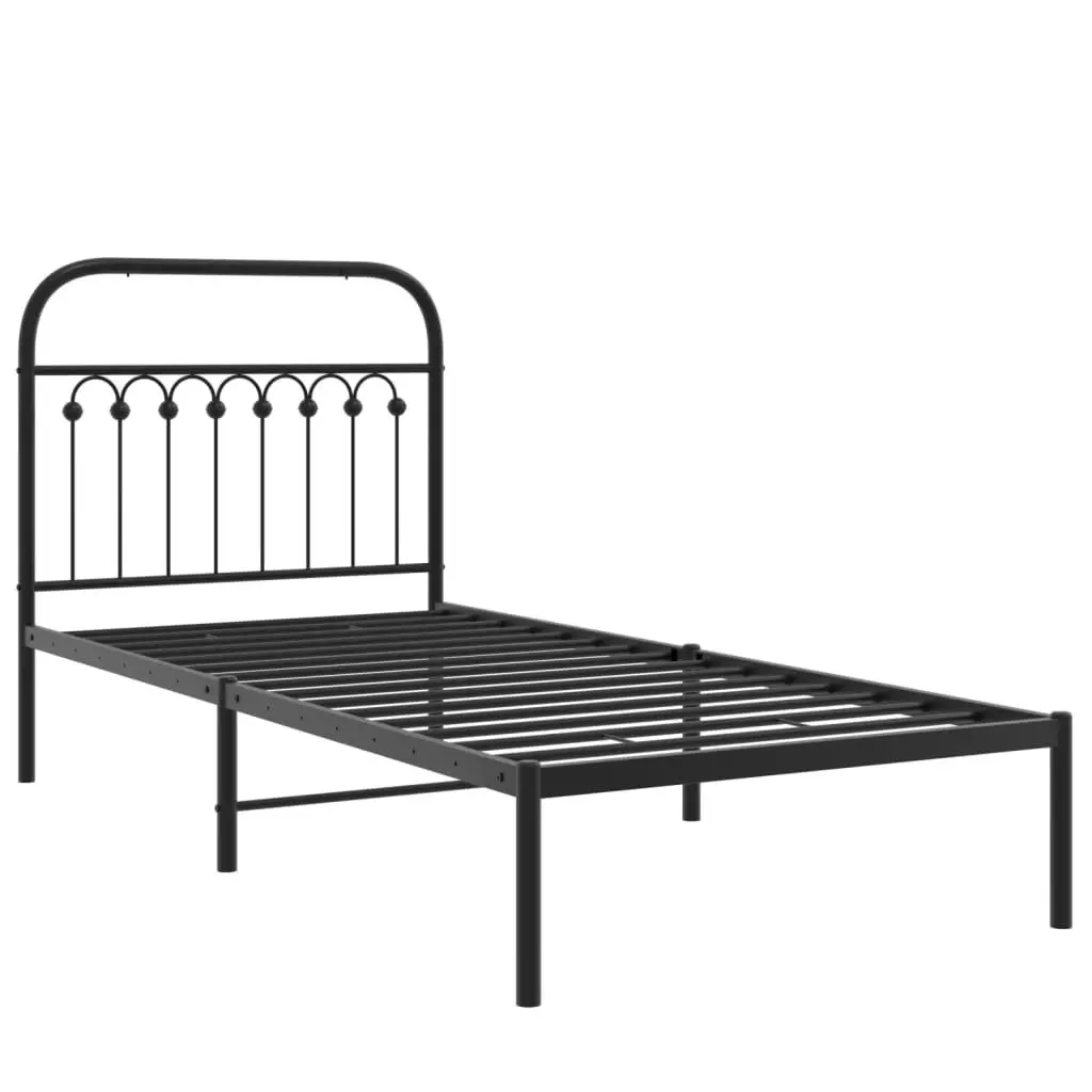 Metal Bed Frame Bedroom 90x190 cm Black