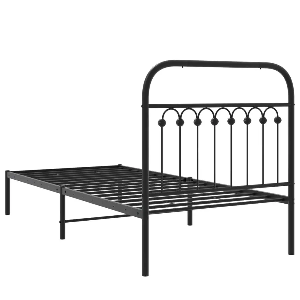 Metal Bed Frame Bedroom 90x190 cm Black