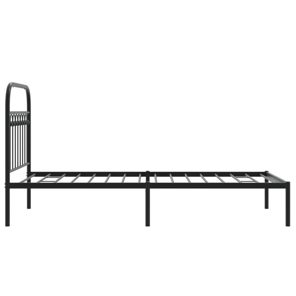 Metal Bed Frame Bedroom 90x190 cm Black