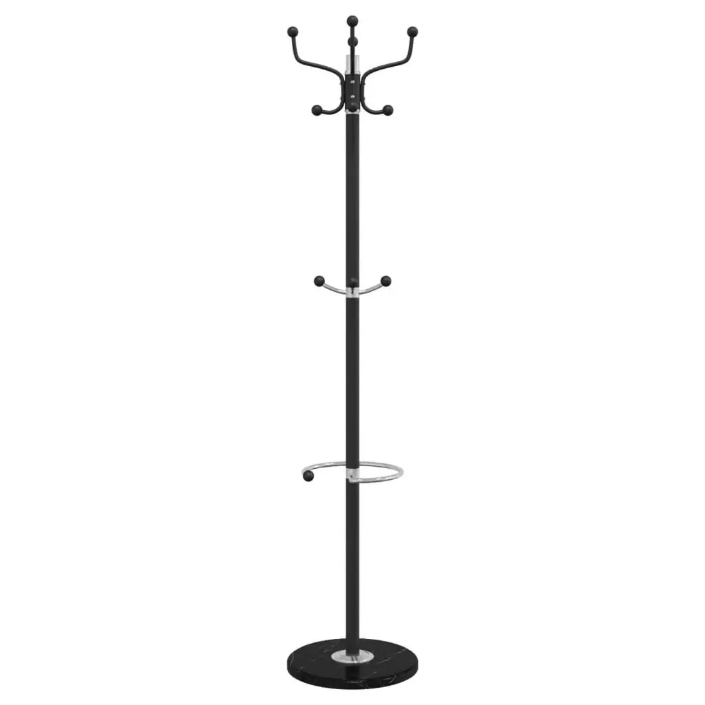 Coat Stand with Umbrella Holder for Hallway Living Room Bedroom 180cm Powder-coated Iron Frame 12 Hooks