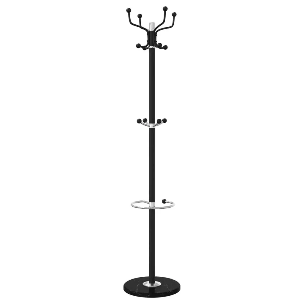 Coat Stand with Umbrella Holder for Hallway Living Room Bedroom 180cm Powder-coated Iron Frame 12 Hooks