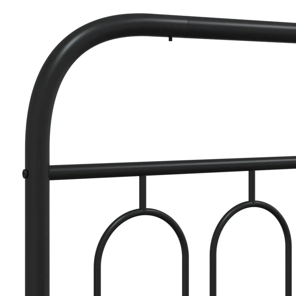 Metal Bed Frame King Single 107x203cm Black Headboard Steel Slats Storage Space