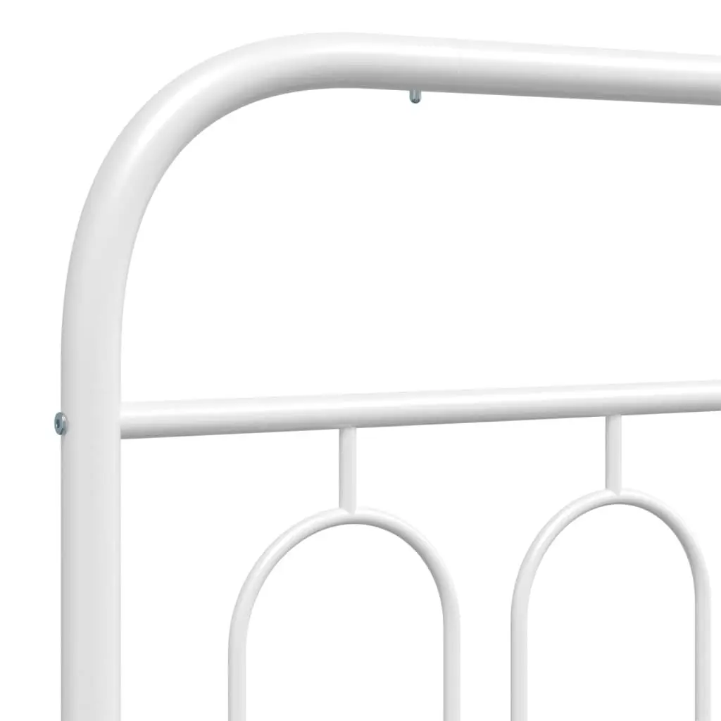 Metal Bed Frame for Bedroom 135x190 cm White Steel Slats Support Storage Space
