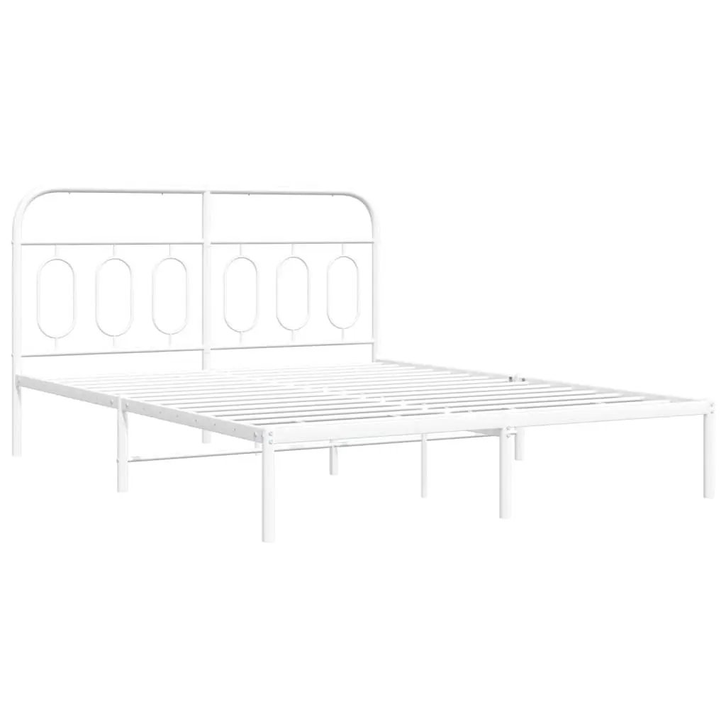 Metal Bed Frame with Headboard for Bedroom 150x200 cm