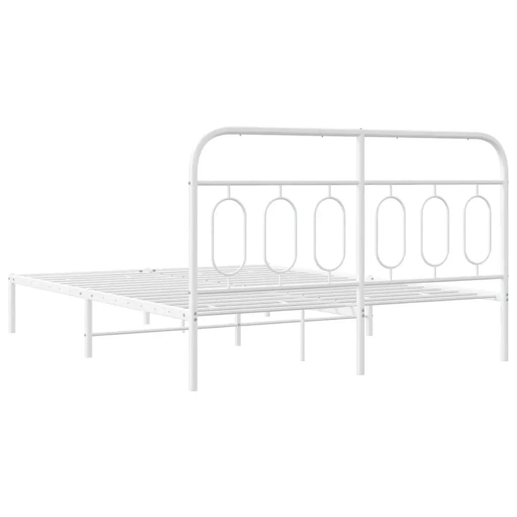 Metal Bed Frame with Headboard for Bedroom 150x200 cm