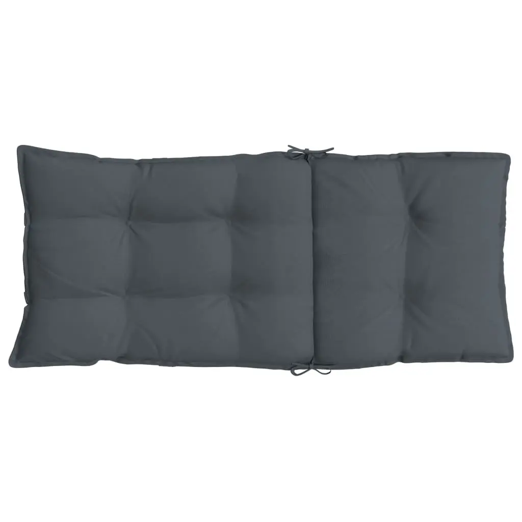 Highback Chair Cushions for Outdoor Garden Patio 2 Piece Anthracite Oxford Fabric