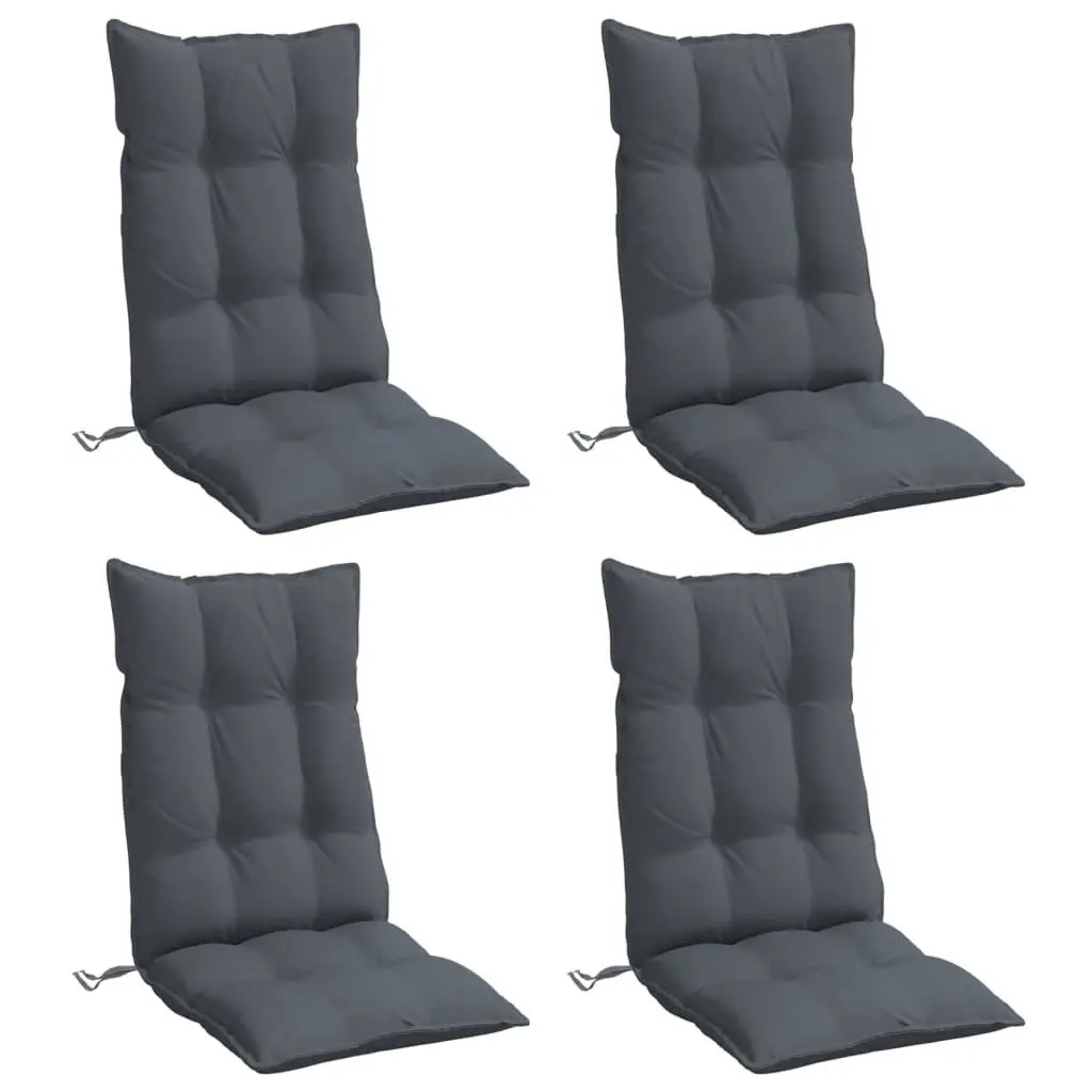 Highback Chair Cushions 4 Pieces Anthracite Oxford Fabric Garden Patio Outdoor