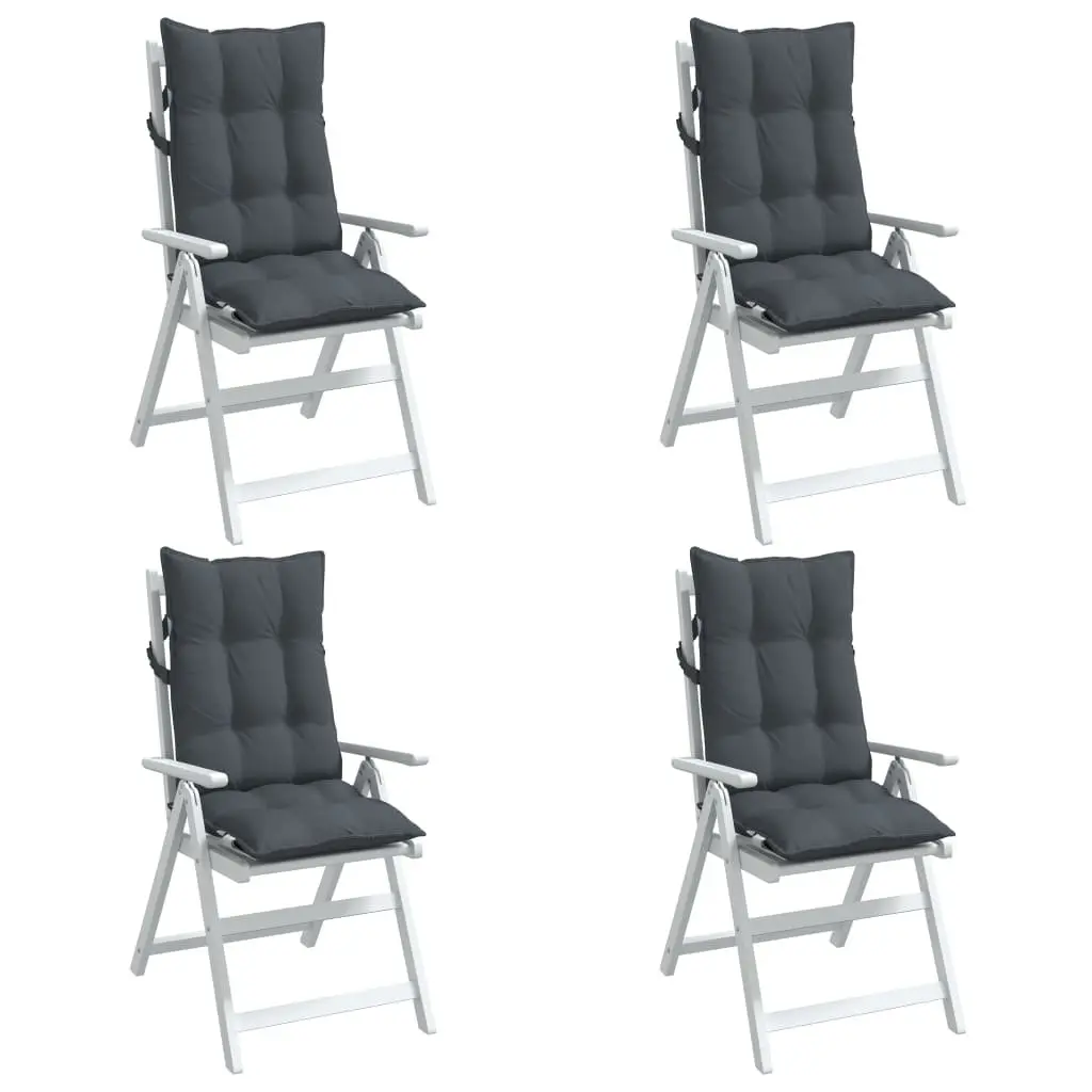 Highback Chair Cushions 4 Pieces Anthracite Oxford Fabric Garden Patio Outdoor