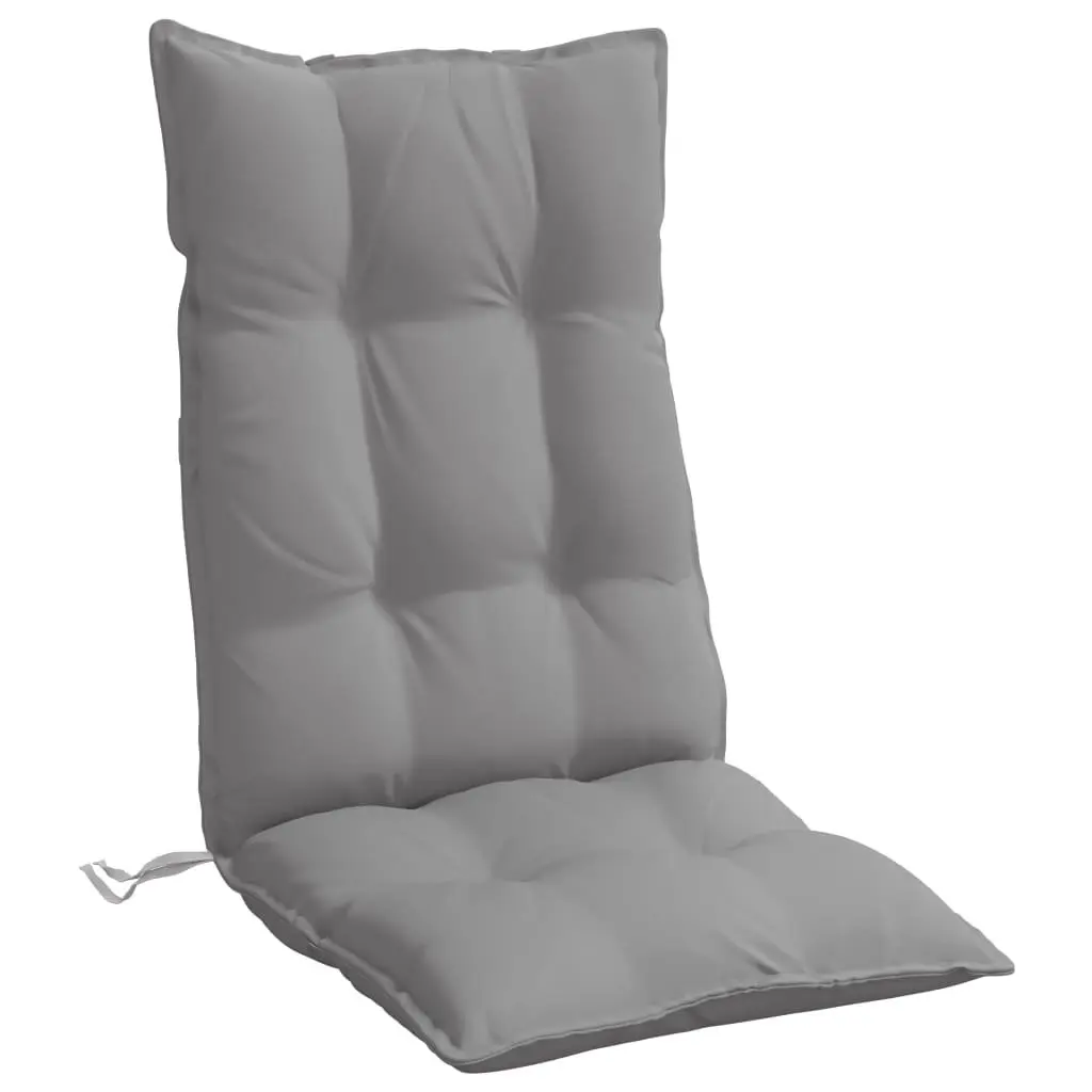 Highback Chair Cushions for Outdoor Garden Patio Grey Oxford Fabric 2 Piece